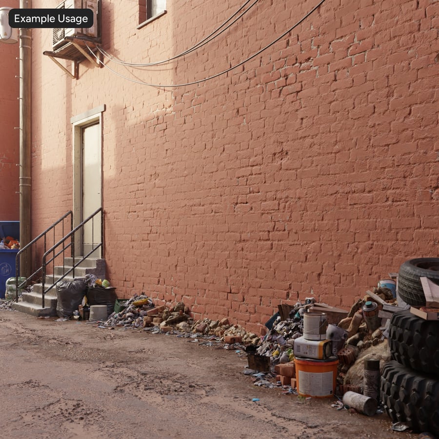 Texture muro di mattoni dipinti danneggiati, rosso