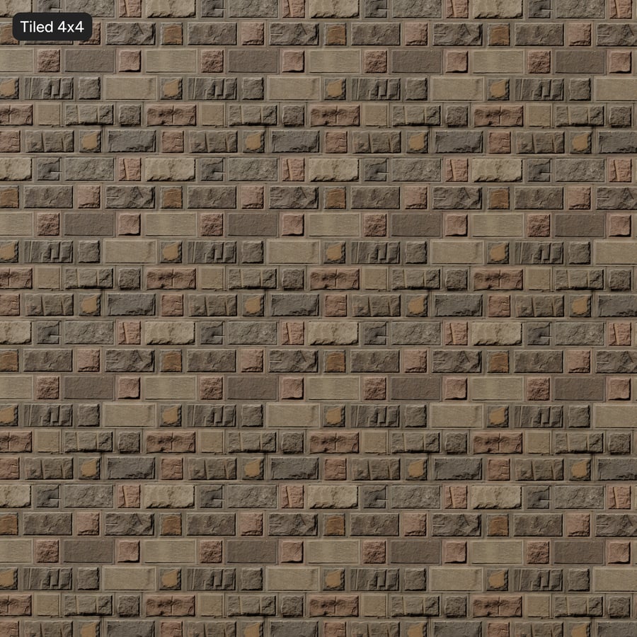 Textura de parede de blocos irregulares, cinza-acastanhado quente