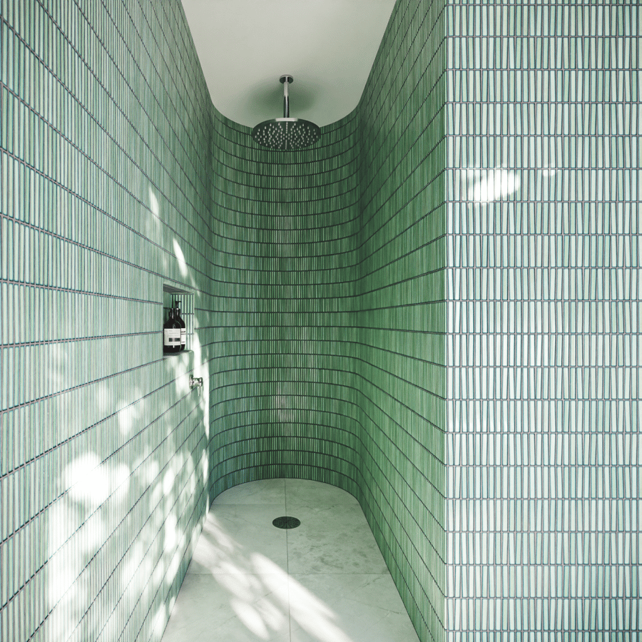 Yubi Ceramic Glossy Tile Texture, Green Haze