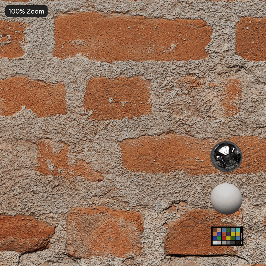 Old Running Bond Brick Texture, Red