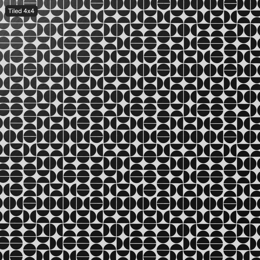 Textura de tecido para estofos com padrão de manchas de meados do século, preto e branco