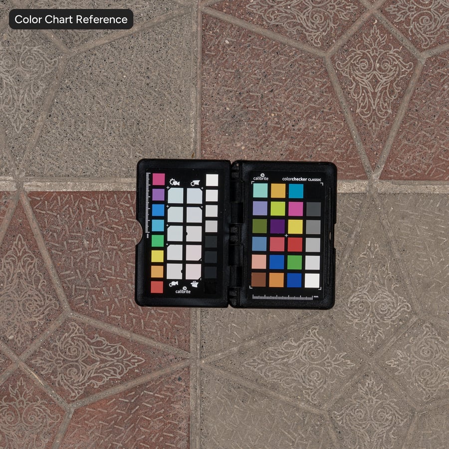 Dirty Star Pattern Concrete Paver Texture, Red Checkered