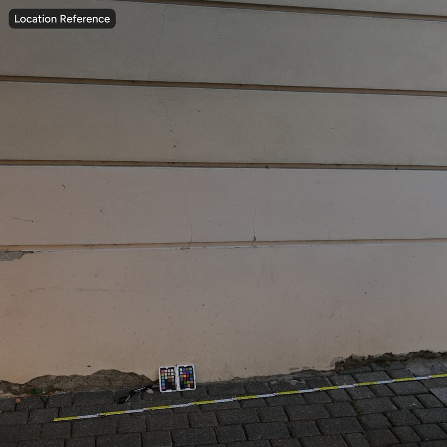 Textura de gesso pintado em painel largo, branco giz