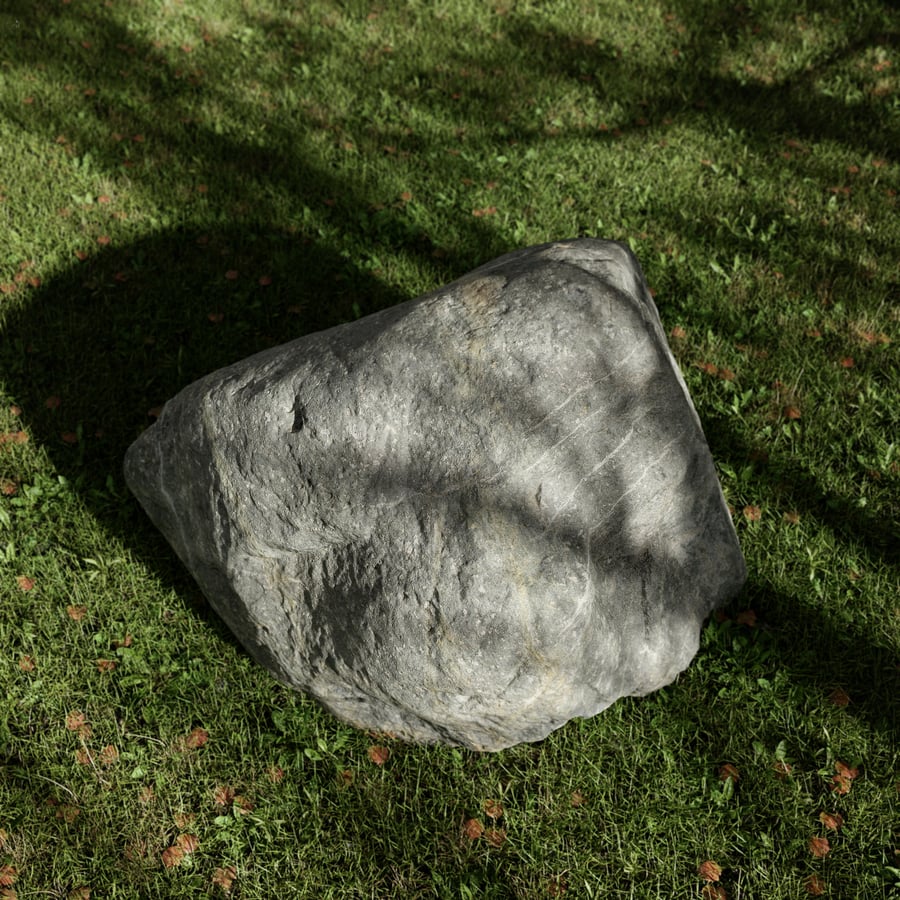 Pale Cool Toned Smooth Large Rock Boulder Model