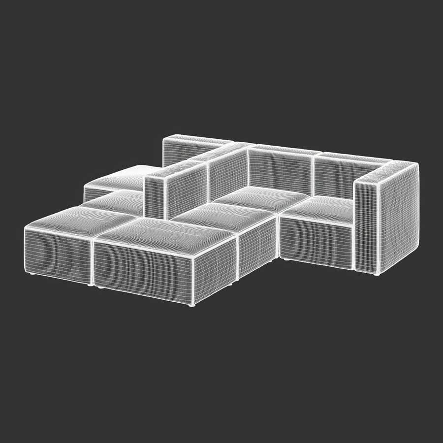 Réplica do sofá modular EC1, cinza claro