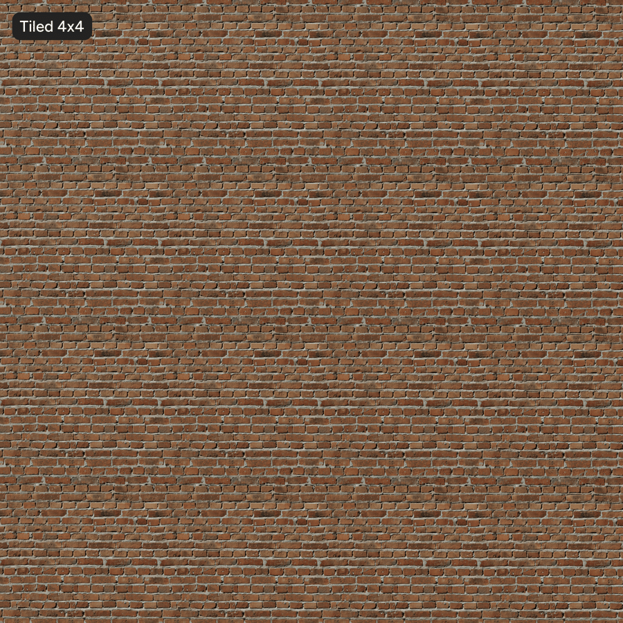 Old Mortared English Bond Brick Wall Texture, Red