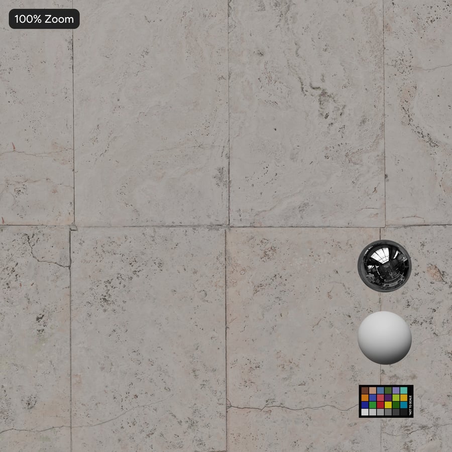 Travertine Tile Wall Texture, Pale Grey