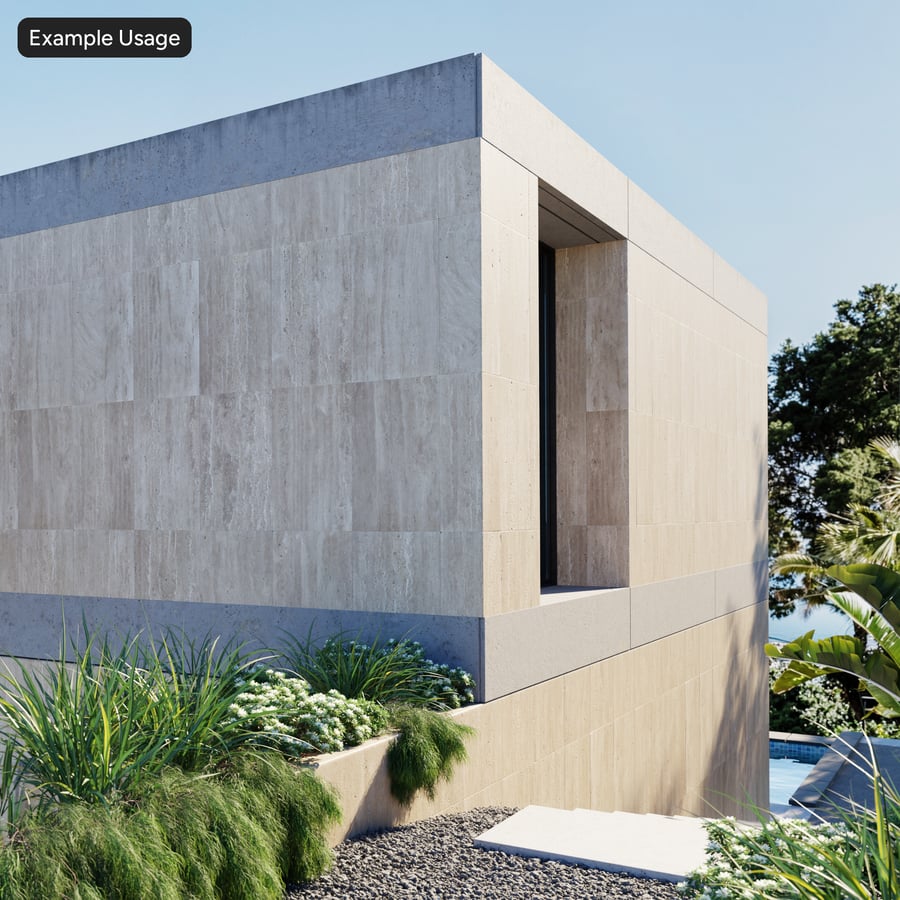 Honed Travertine Large Format Wall Cladding Texture, Cream