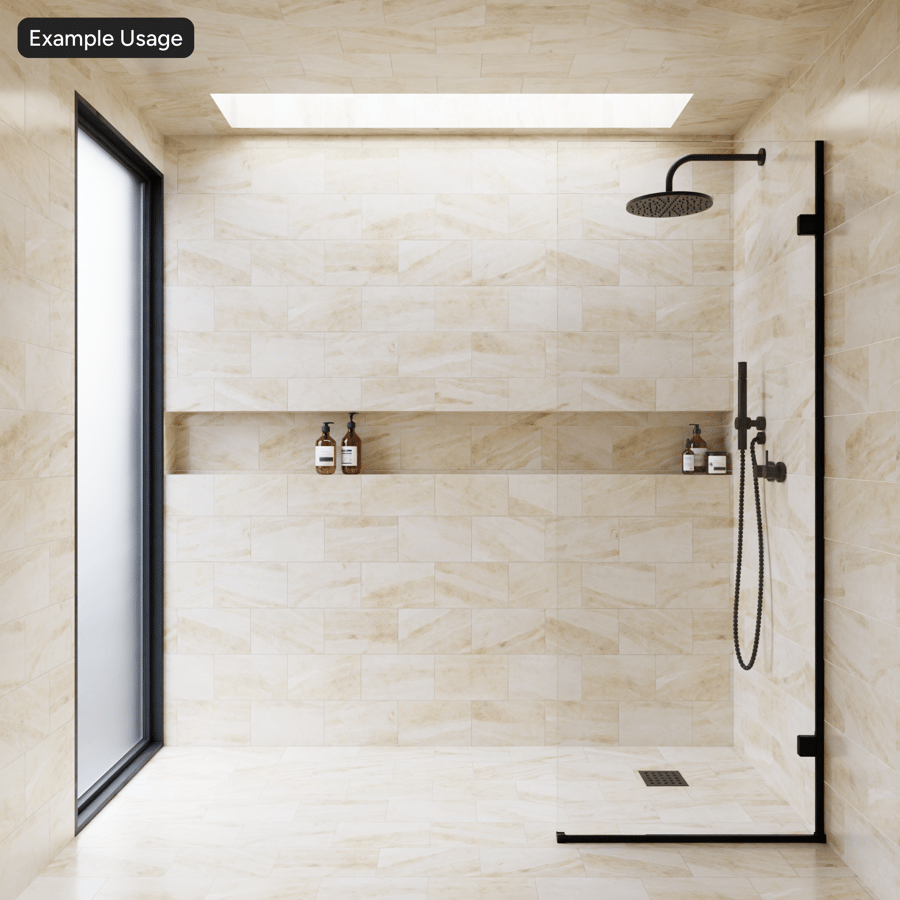 Rectangular Offset Marble Matte Tile Texture, Cappuccino