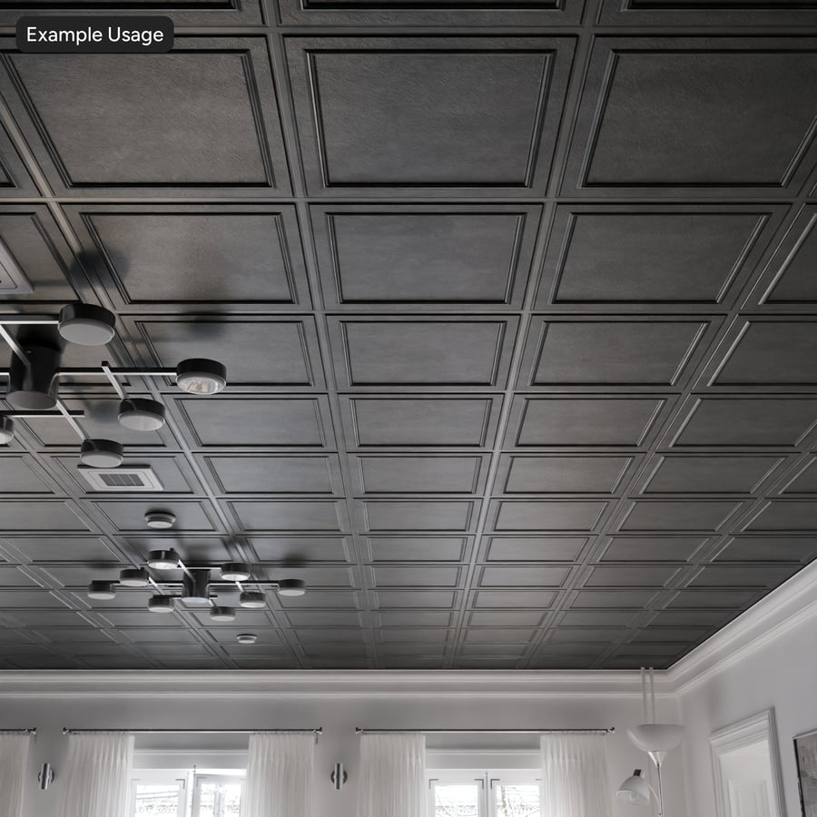 Dalle de faux plafond à panneaux, texture, noire