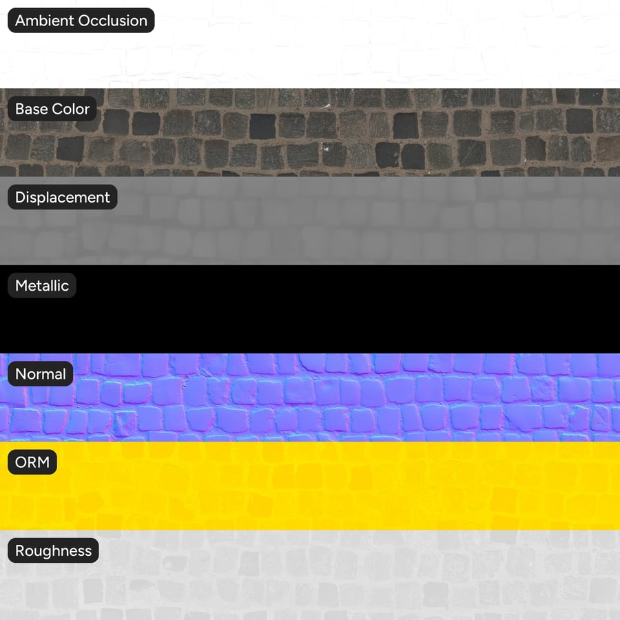 Mixed Cobblestone Texture, Multicolored