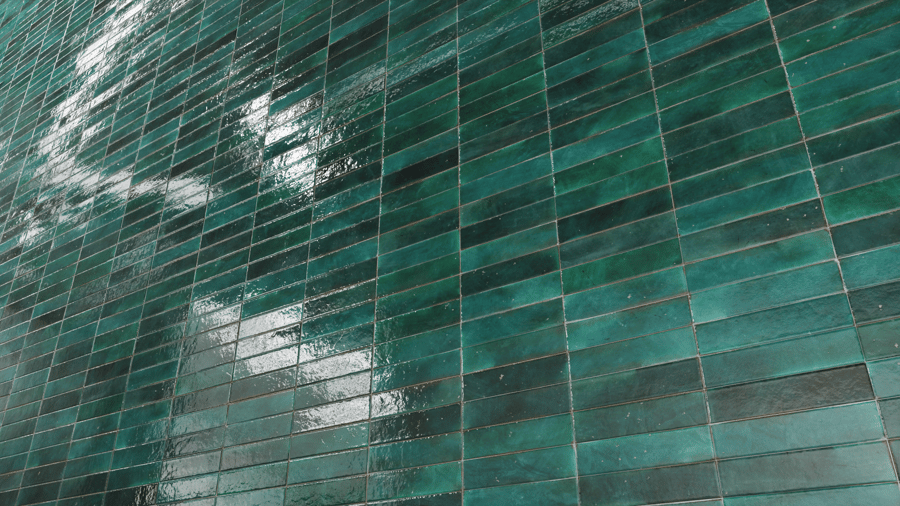 Stacked Horizontal Zellige Tile Texture, Green