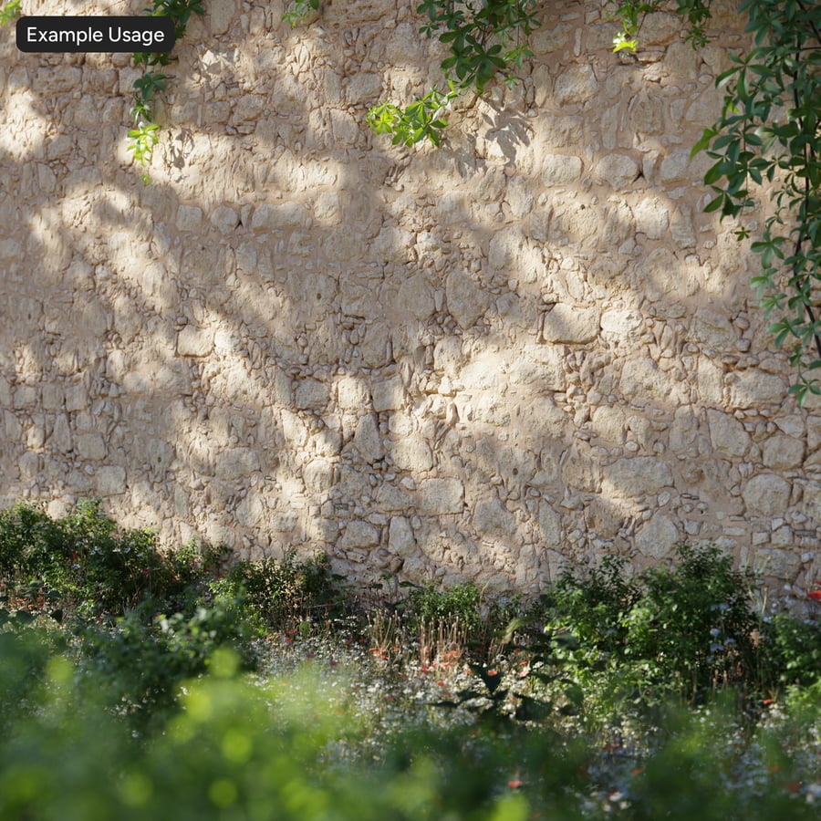 旧瓦砾石墙纹理，黄色