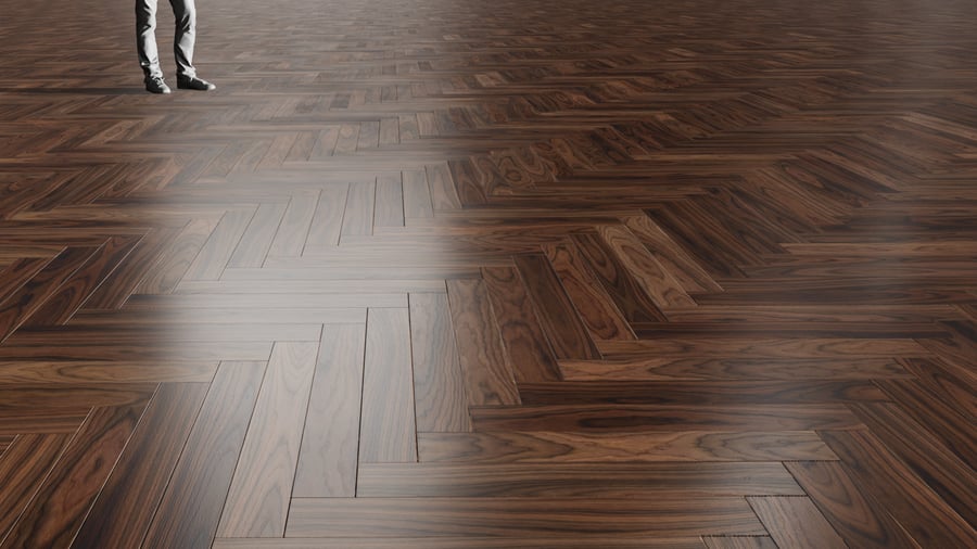 Herringbone Walnut Wood Flooring Texture, Chocolate