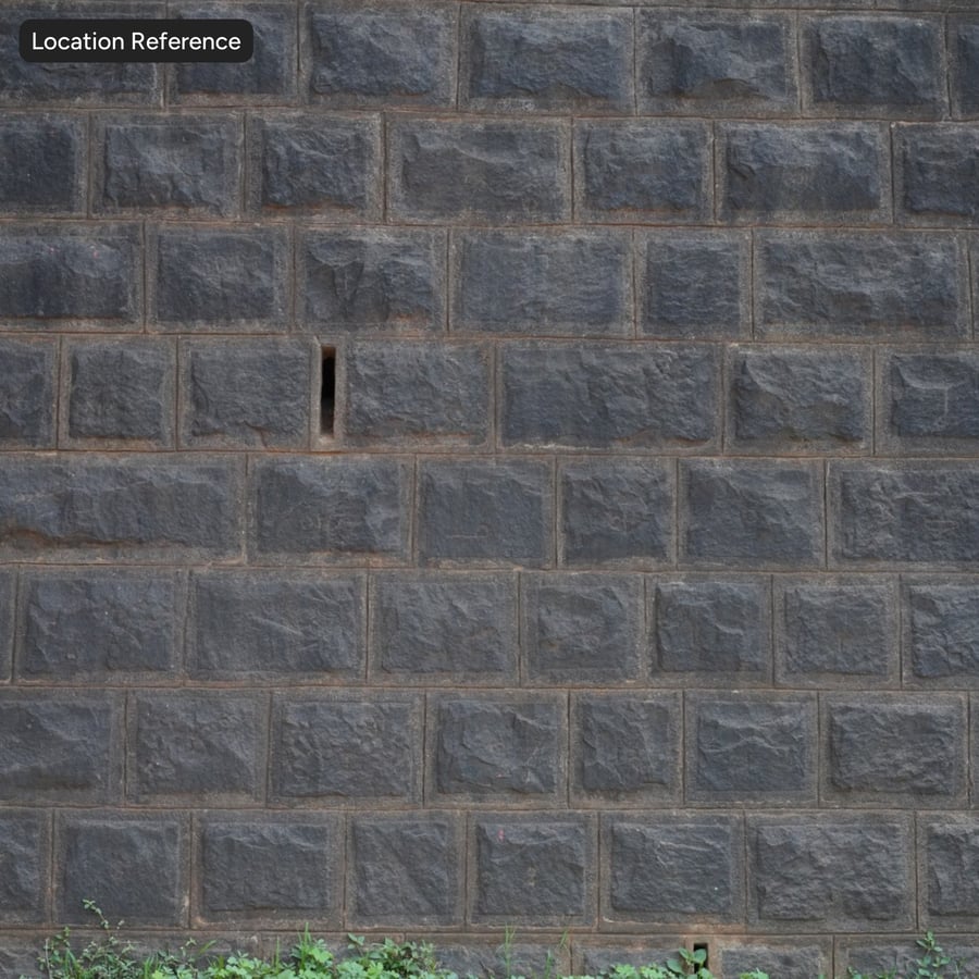 Basalt Rough Stone Block Wall Texture, Burnt Umber