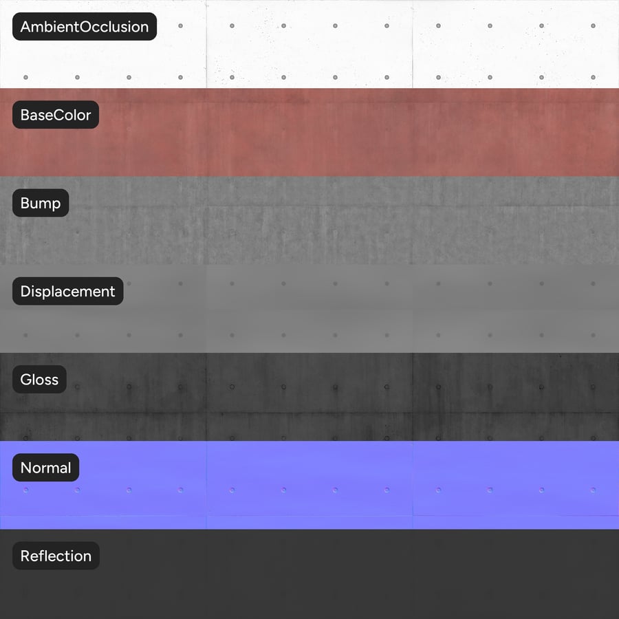 Matte Platte mit Tie Hole Betonstruktur, Beige