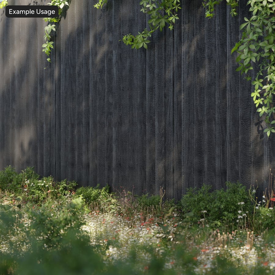 Charred Accoya Wood Board Texture, Black