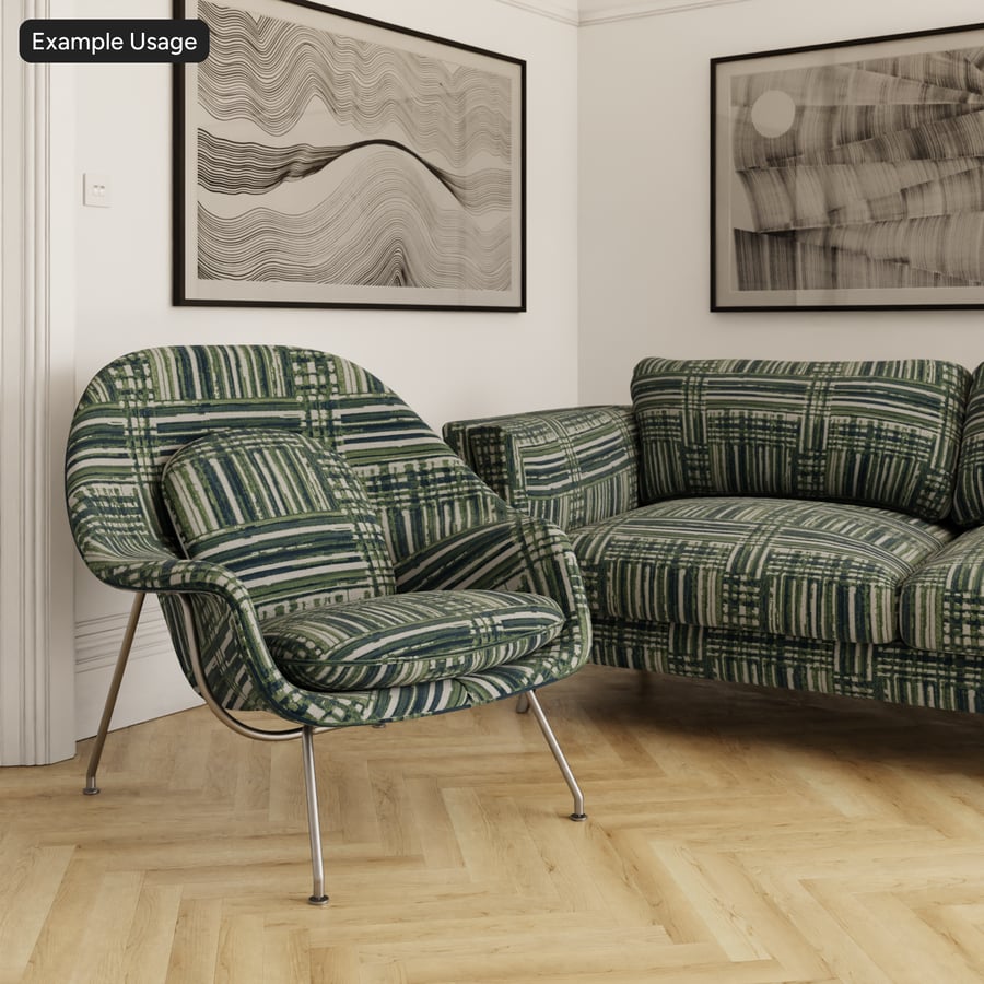 Ikat Stripe Upholstery Fabric Texture, Green