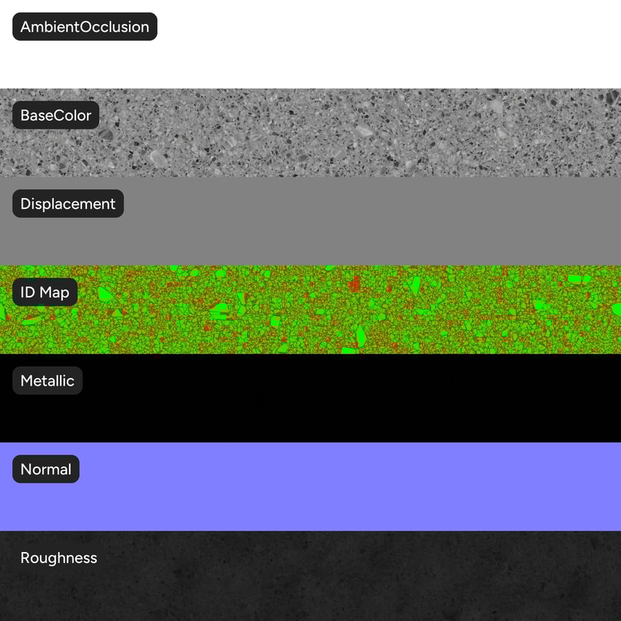 Pettyes kőris Terrazzo textúra, szürke