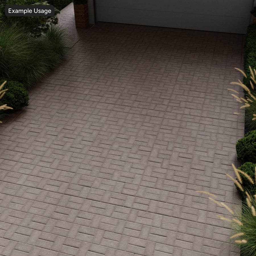 Basketweave Concrete Paver Texture, Grey