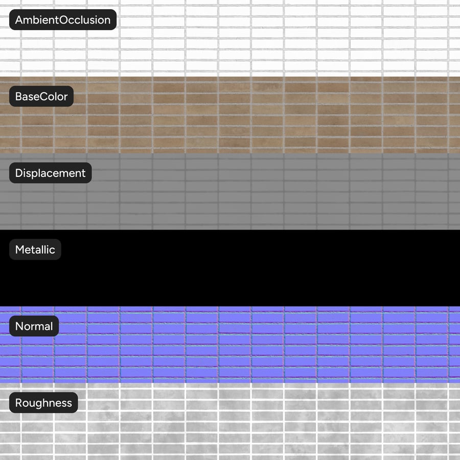 Smooth Stack Bond Brick Wall Texture, Beige