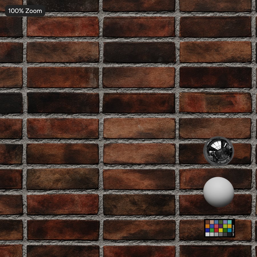 Smooth Stack Bond Brick Wall Texture, Multicolored