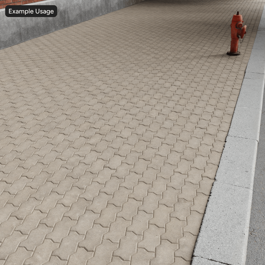 Zigzag Running Paver Texture, Grey