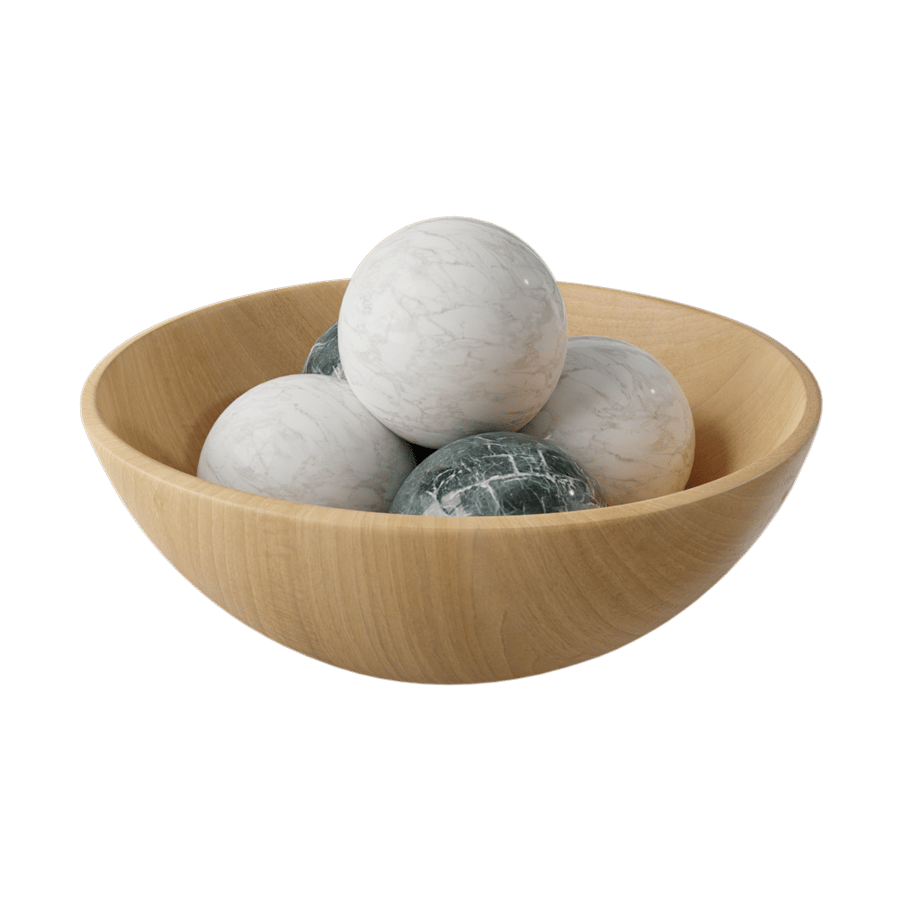 Bowl of Marble Balls Decor Model