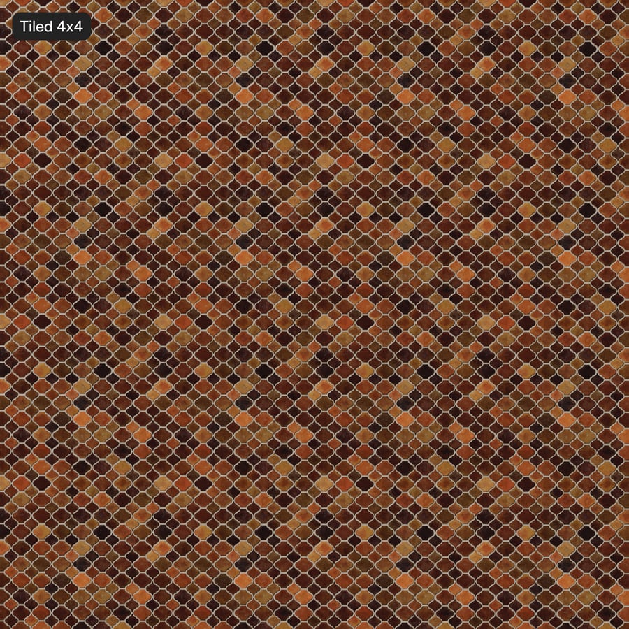 Arabesque Ceramic Raw Tile Texture, Red Orange