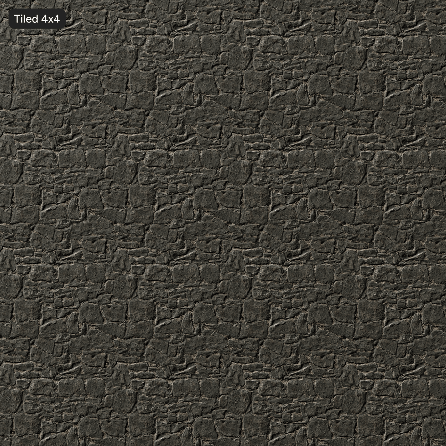 Texture tường đá bazan vụn phủ địa y