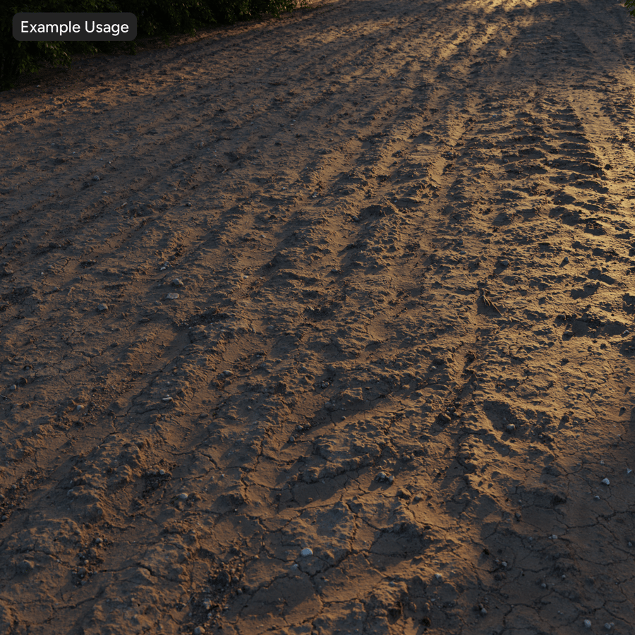 Texture Vết bánh xe trên đường đất khô