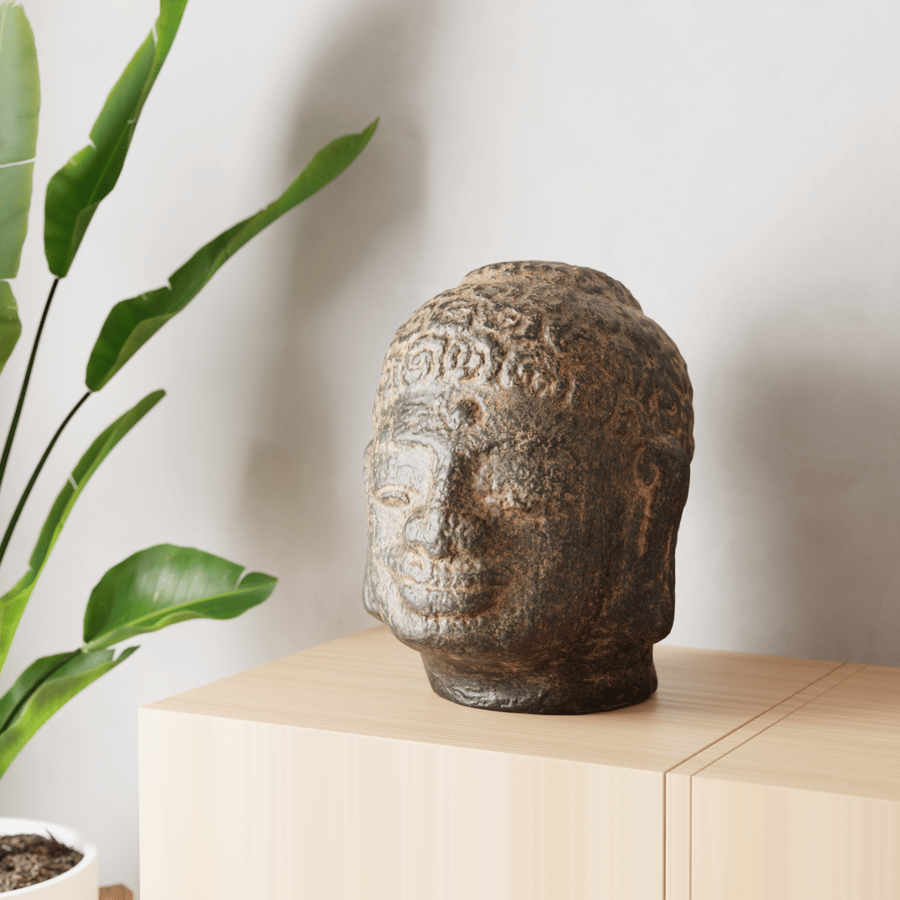 Modelo de decoração com estátua da cabeça de Buda