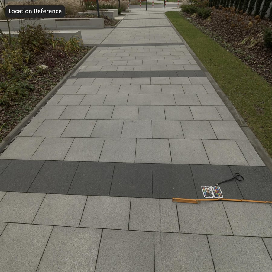 Running Bond Large Format Stone Paver Texture, Grey