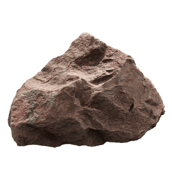 Peaked Dimpled Large Rock Boulder Model, Red