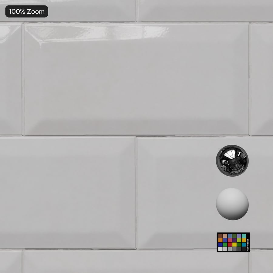 Textura de Azulejo Retangular de Cerâmica Brilhante, Branco Total