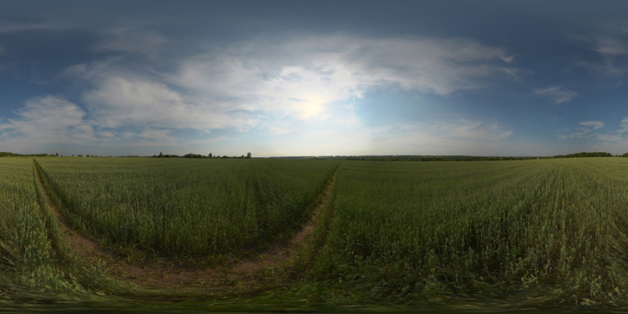 Hazy Low Cloud Afternoon Field Outdoor Sky HDRI