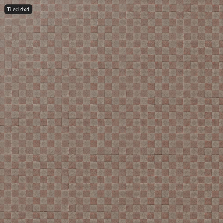 Dirty Star Pattern Concrete Paver Texture, Red Checkered