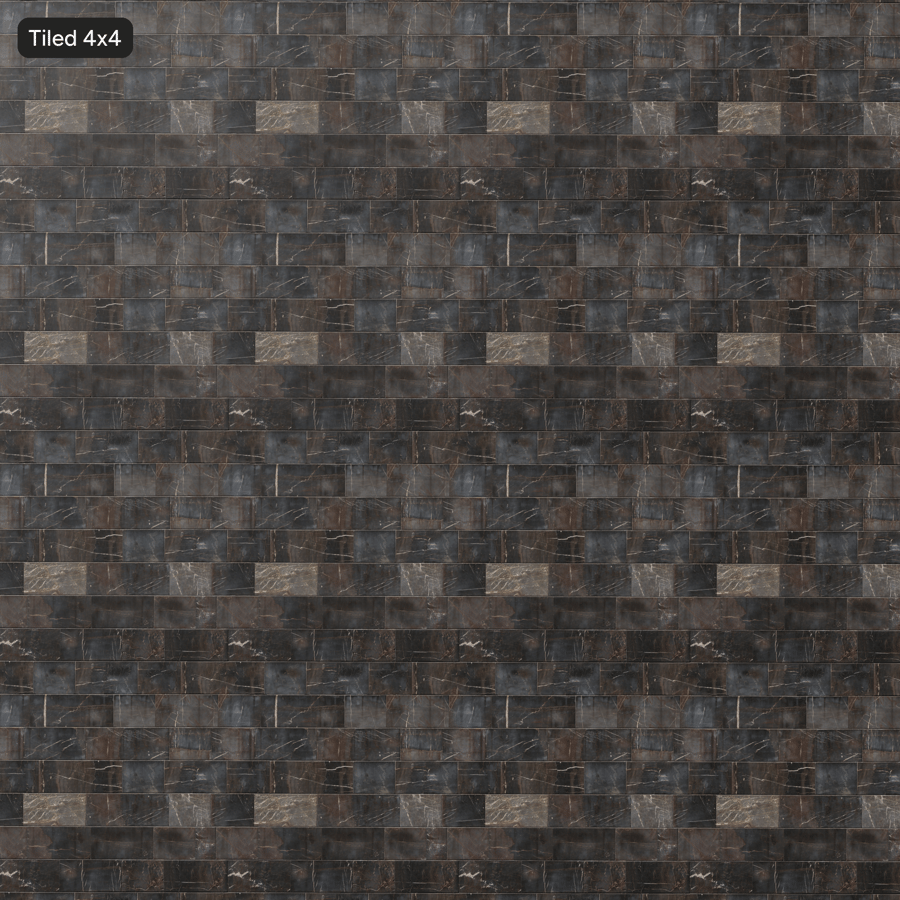 Rectangular Marble Facade Tile Texture, Dark