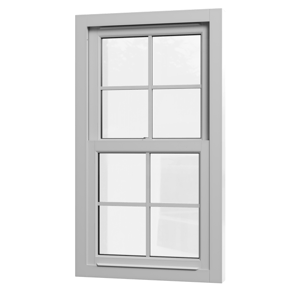 Double Hung Grid Window Model, White