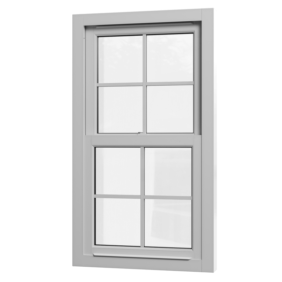 Double Hung Grid Window Model, White