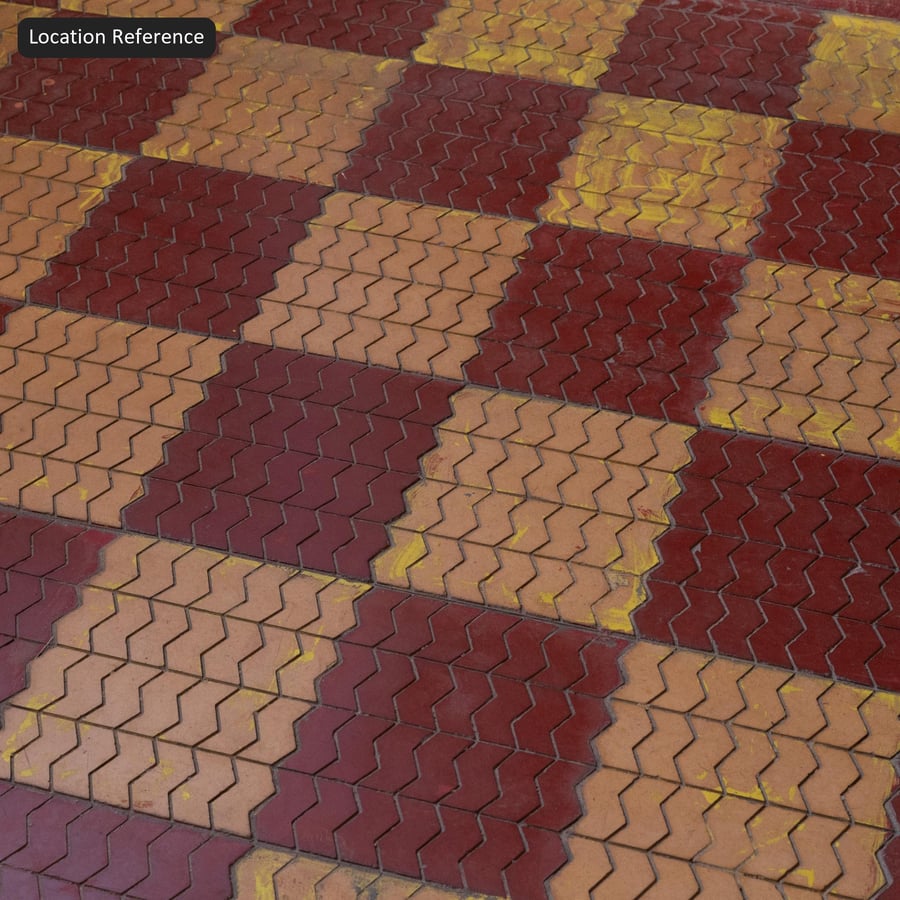 Textura de paver empilhado em ziguezague, quadriculado