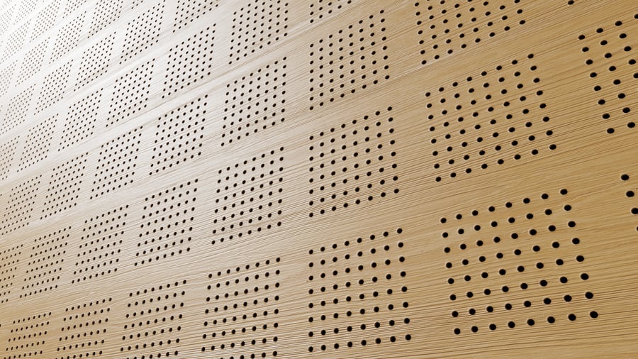 Perforated Square Wood Board Acoustic Panel Texture