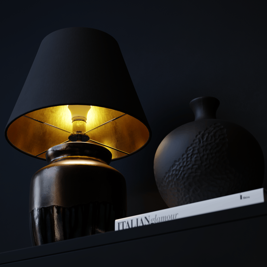 Lâmpada Eno Ceramic Skaro Golden Petrol Shade, Castanho
