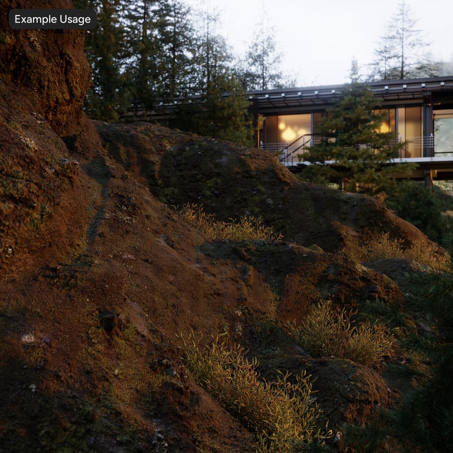 Tekstur Batu Tebing Berlumut