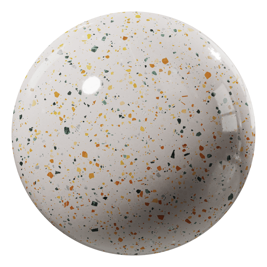 Speckled Pastel Rainbow Terrazzo Texture, White