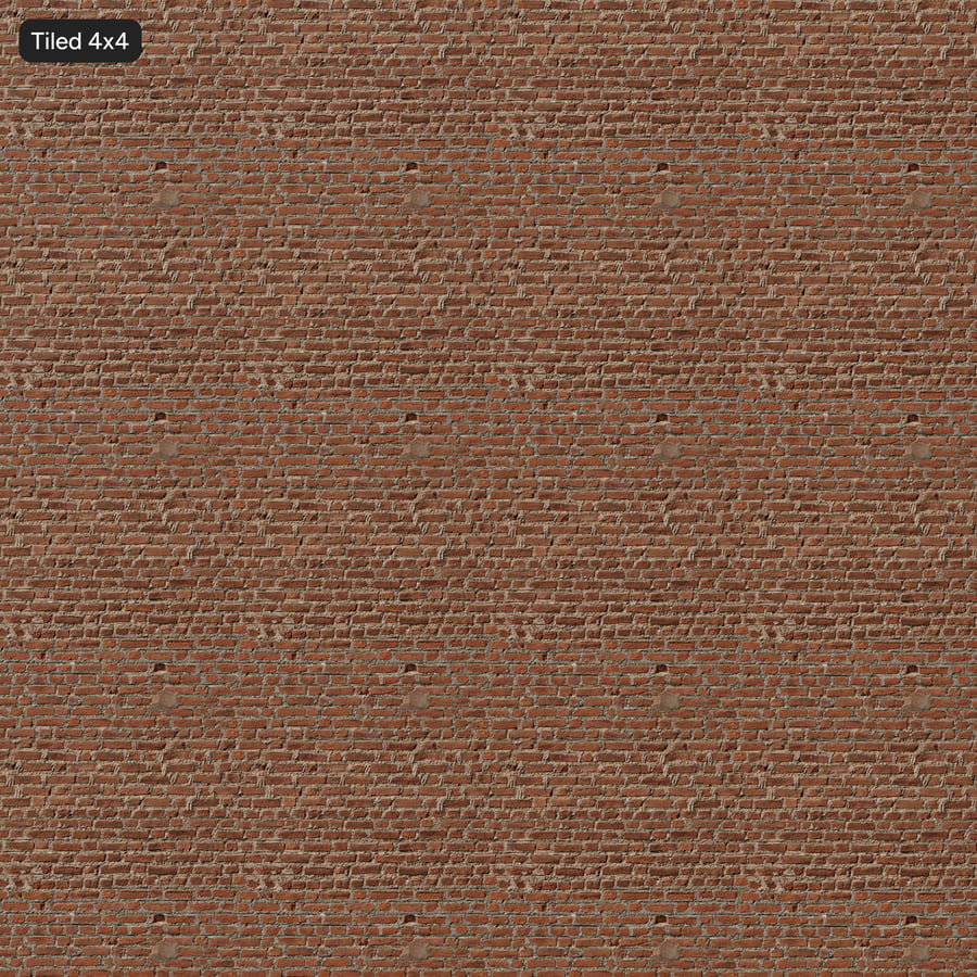Old Running Bond Brick Wall Texture, Red