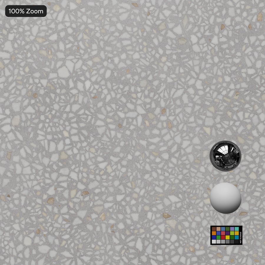 Matte Slab Venetian Terrazzo Texture, Pale Grey