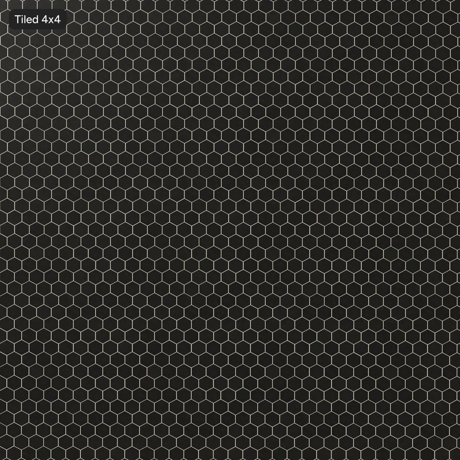 Carreau de céramique hexagonal texture mate, gris foncé