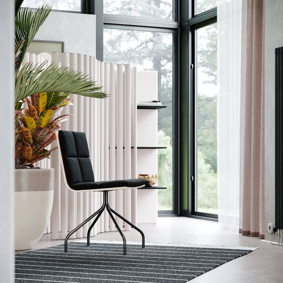 Réplica da cadeira Plyfold elegante, preta
