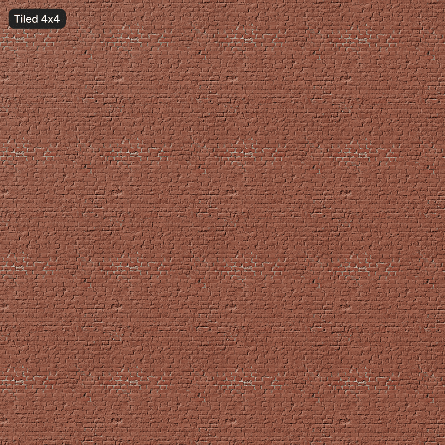 Texture muro di mattoni dipinti danneggiati, rosso